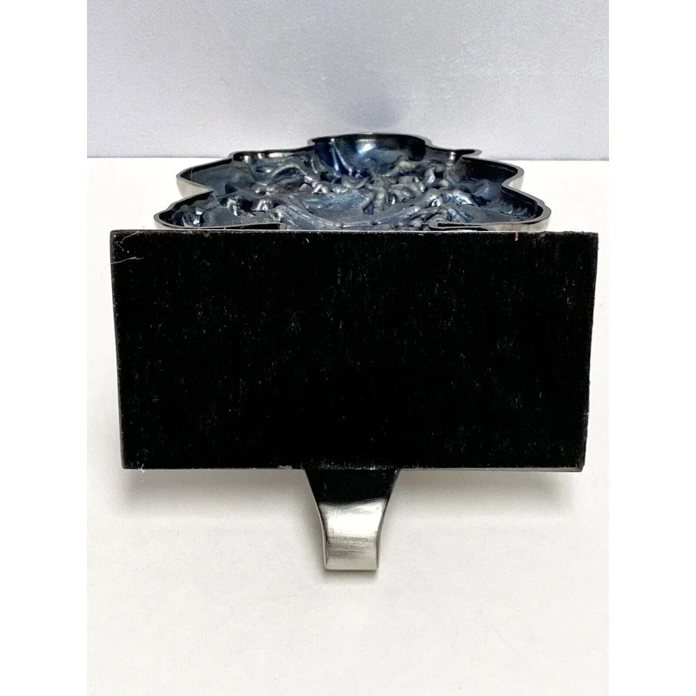 Santa Claus Stocking‎ holder Silver Metal Farmhouse Christmas - Picture 8 of 10